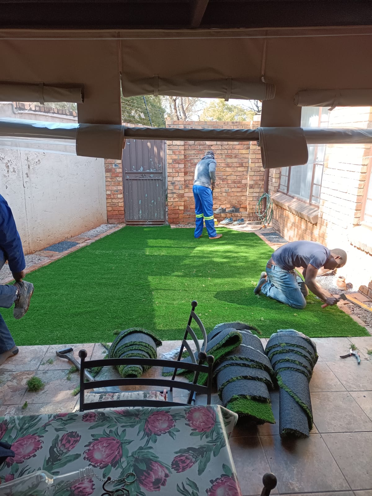 Fresh instant lawn installation